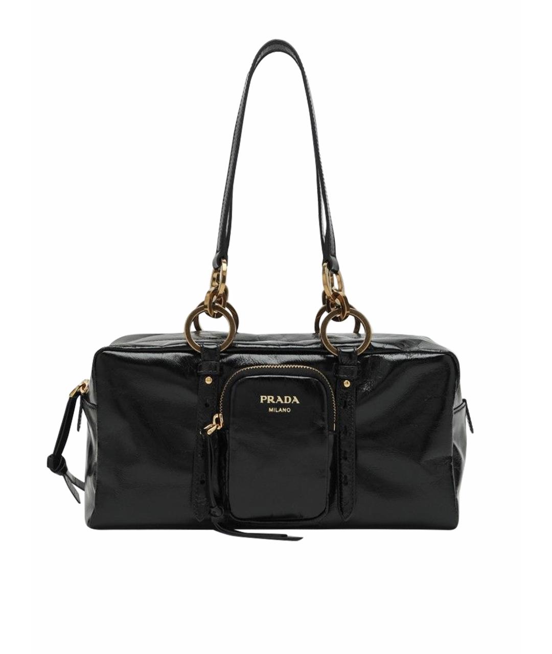 PRADA Черная кожаная сумка тоут, фото 1