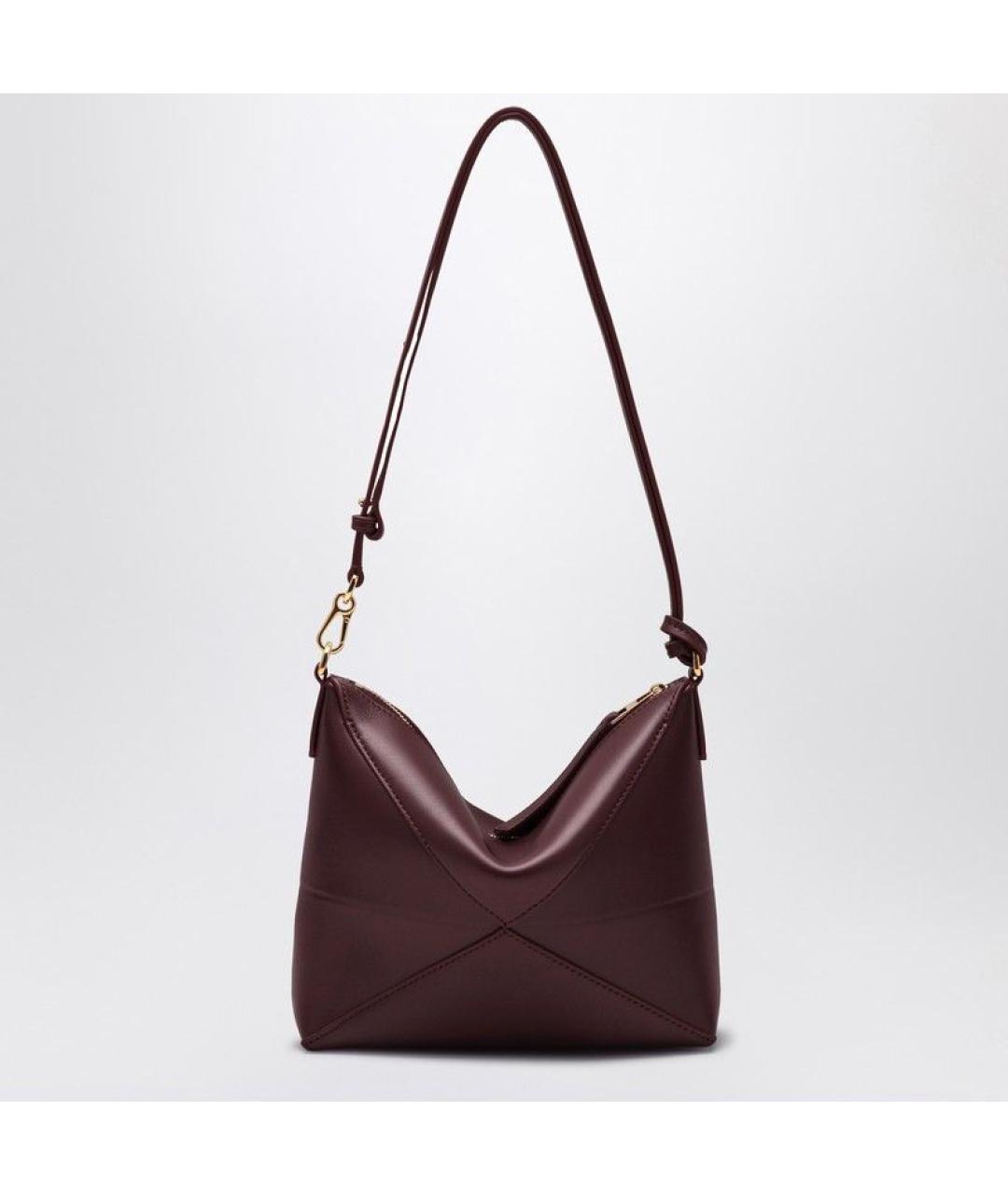 LOEWE Бордовая кожаная сумка через плечо, фото 2
