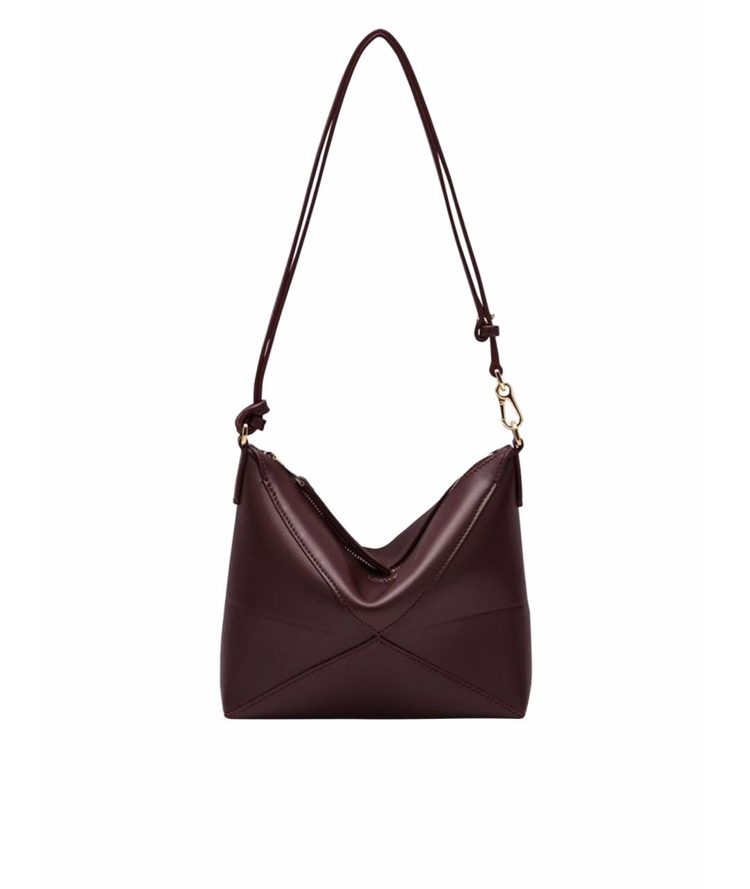 LOEWE Бордовая кожаная сумка через плечо, фото 1