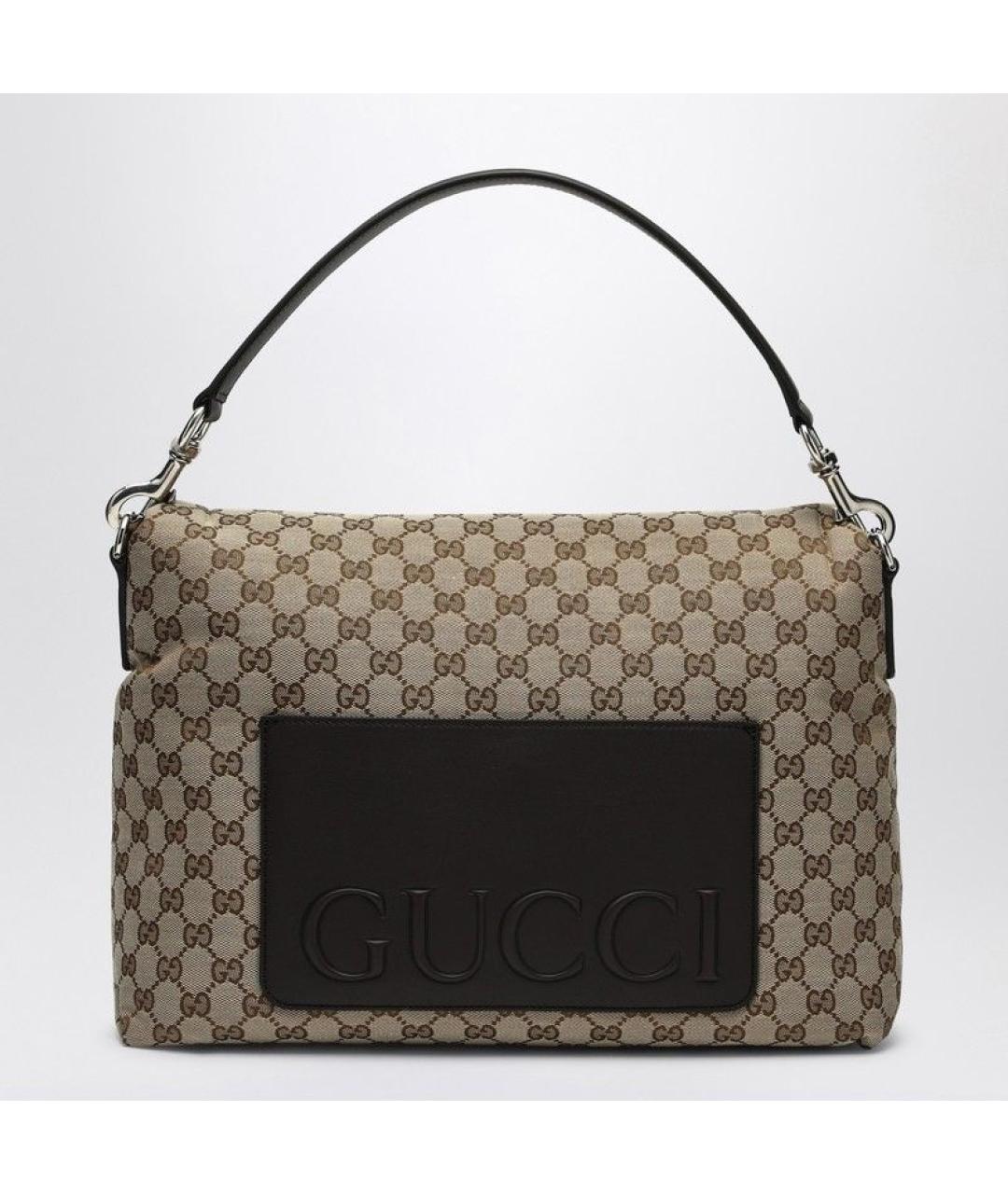 GUCCI Бежевая тканевая сумка на плечо, фото 2