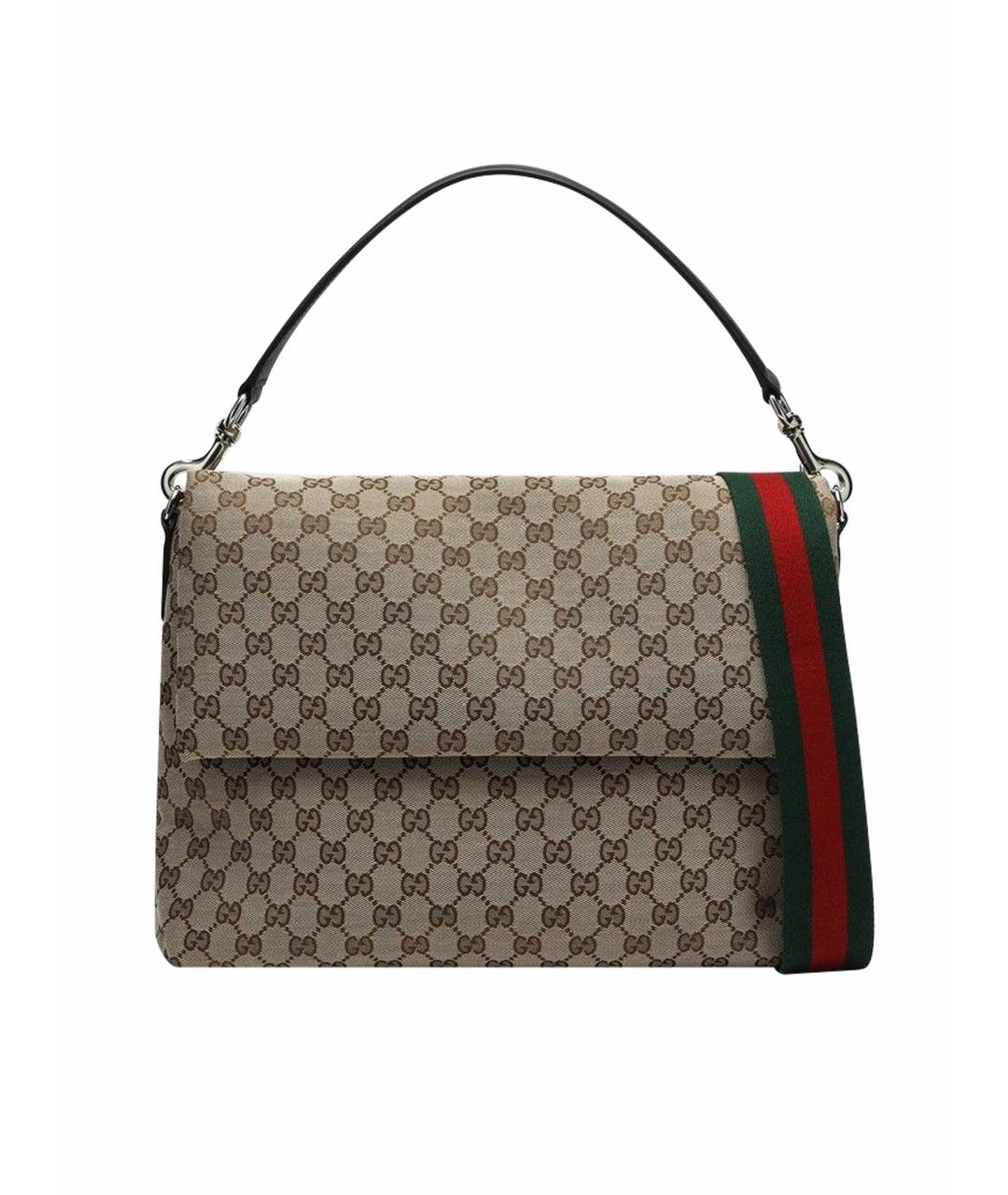 GUCCI Бежевая тканевая сумка на плечо, фото 1