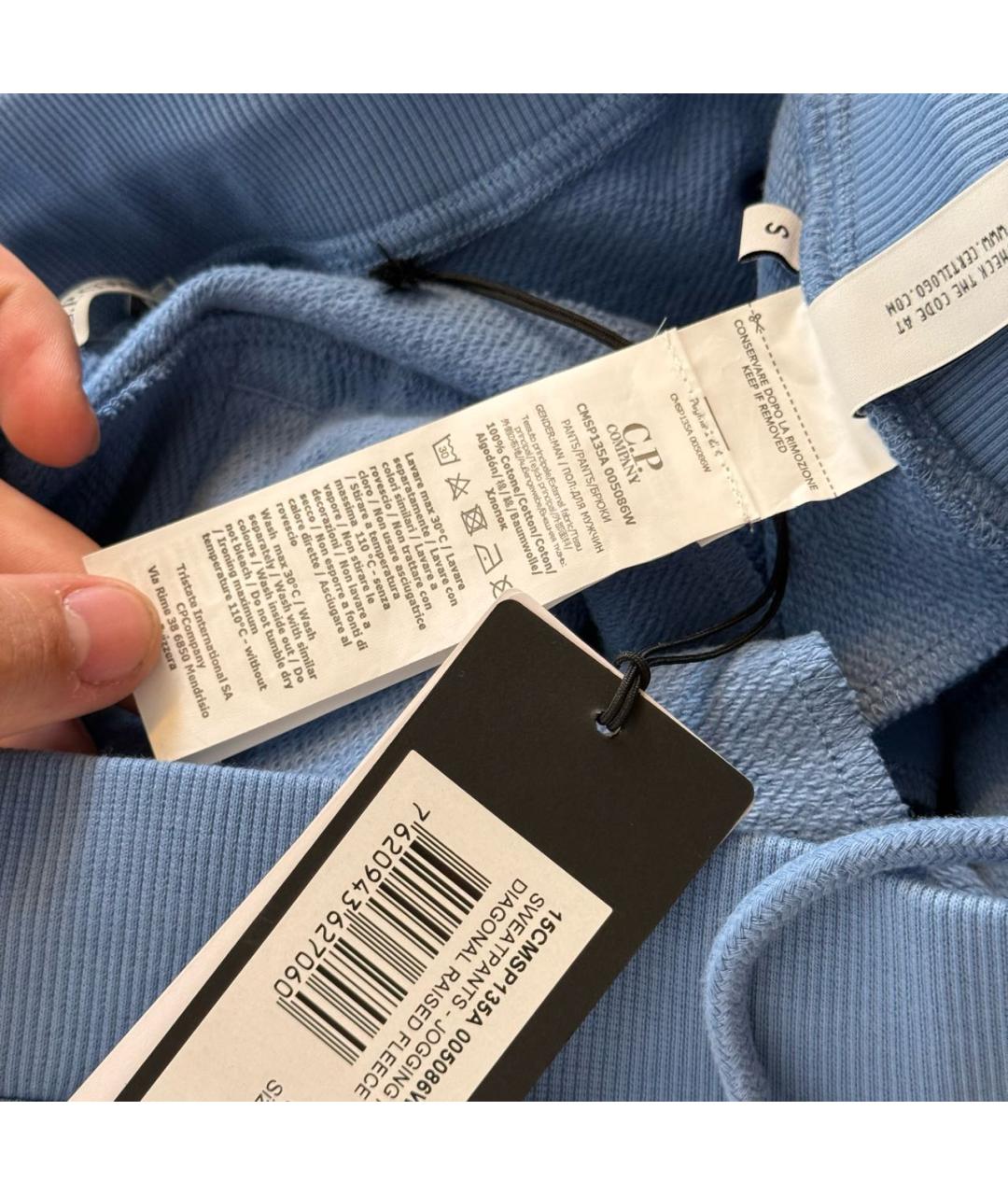 CP COMPANY Голубые хлопковые повседневные брюки, фото 6