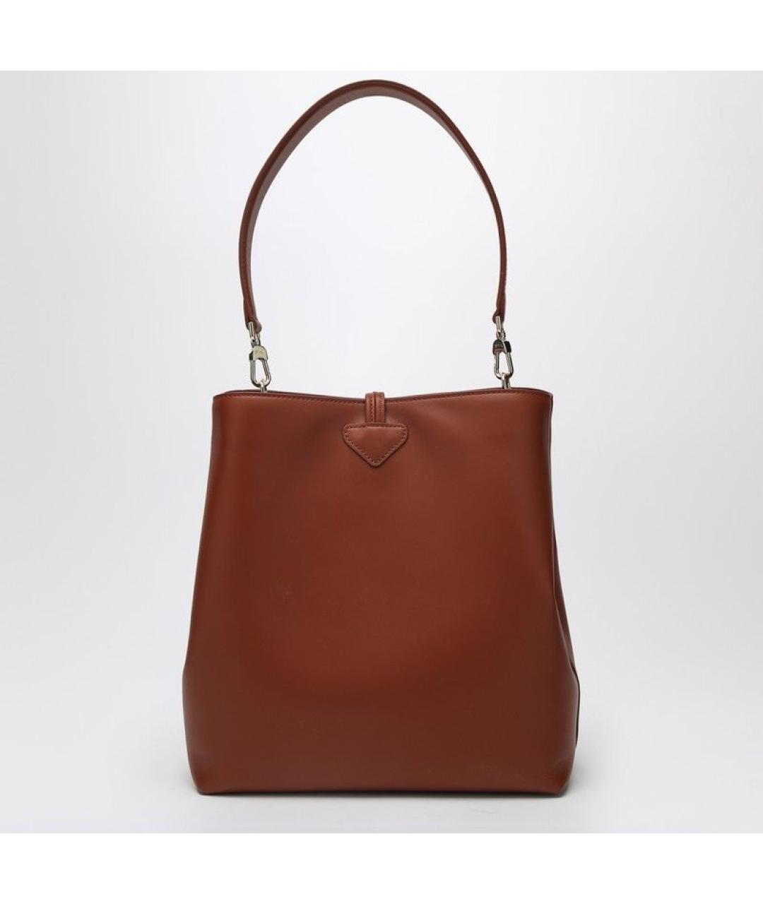 LONGCHAMP Коричневая кожаная сумка через плечо, фото 2