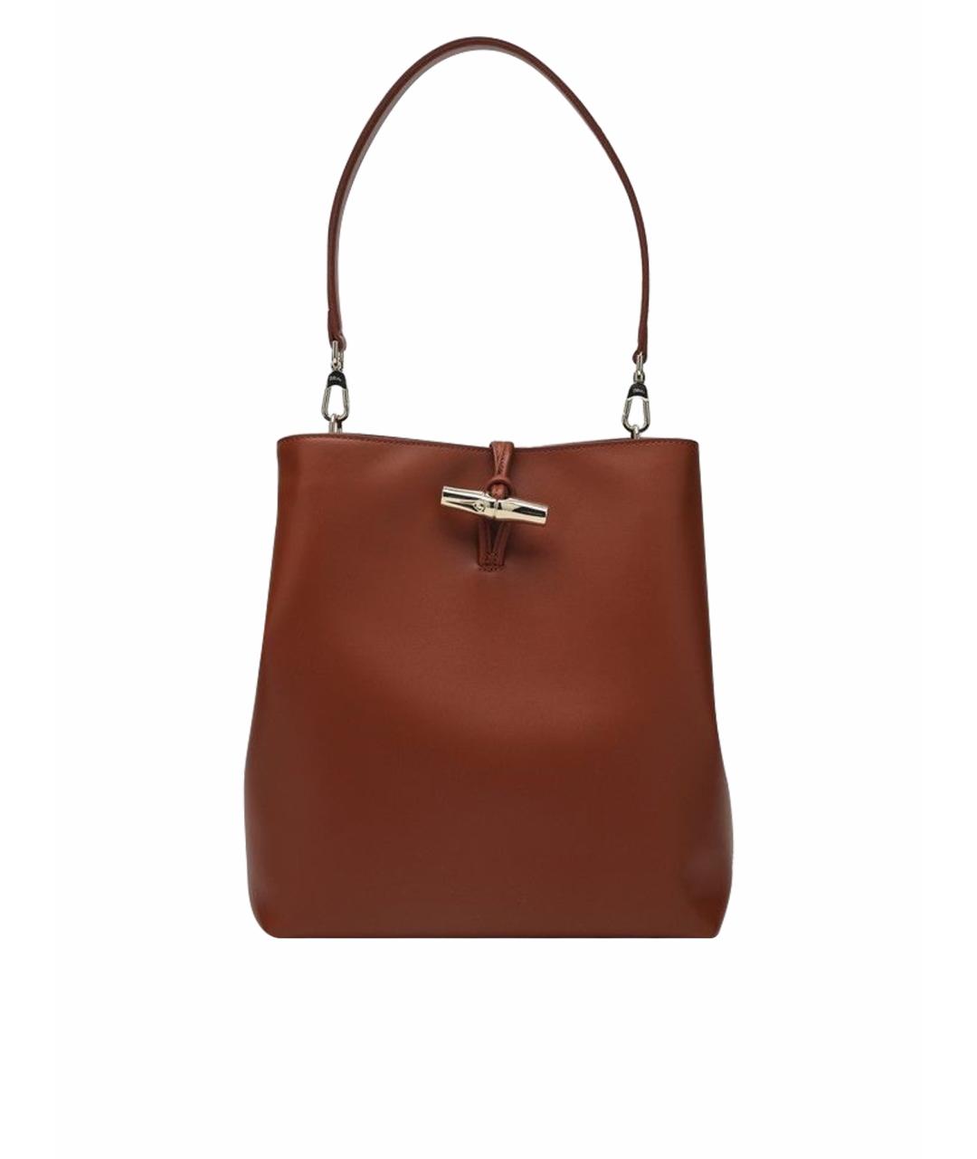 LONGCHAMP Коричневая кожаная сумка через плечо, фото 1
