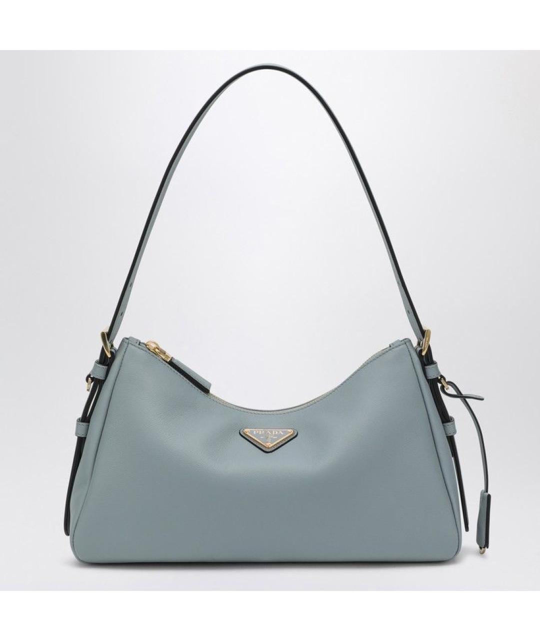 PRADA Голубая кожаная сумка через плечо, фото 3