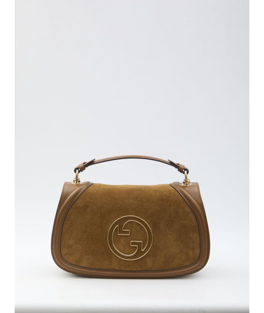 GUCCI Коричневая кожаная сумка через плечо, фото 3