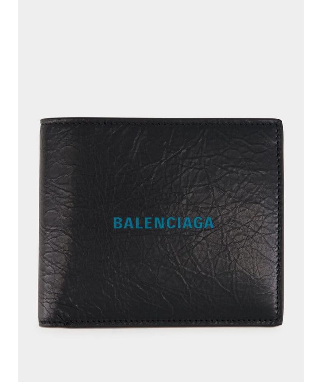 BALENCIAGA Черный кожаный кошелек, фото 4