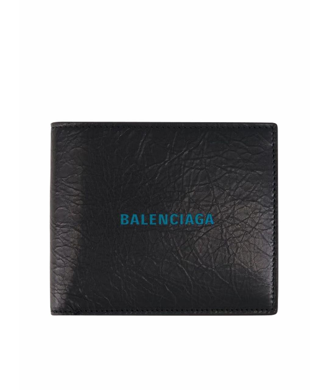 BALENCIAGA Черный кожаный кошелек, фото 1