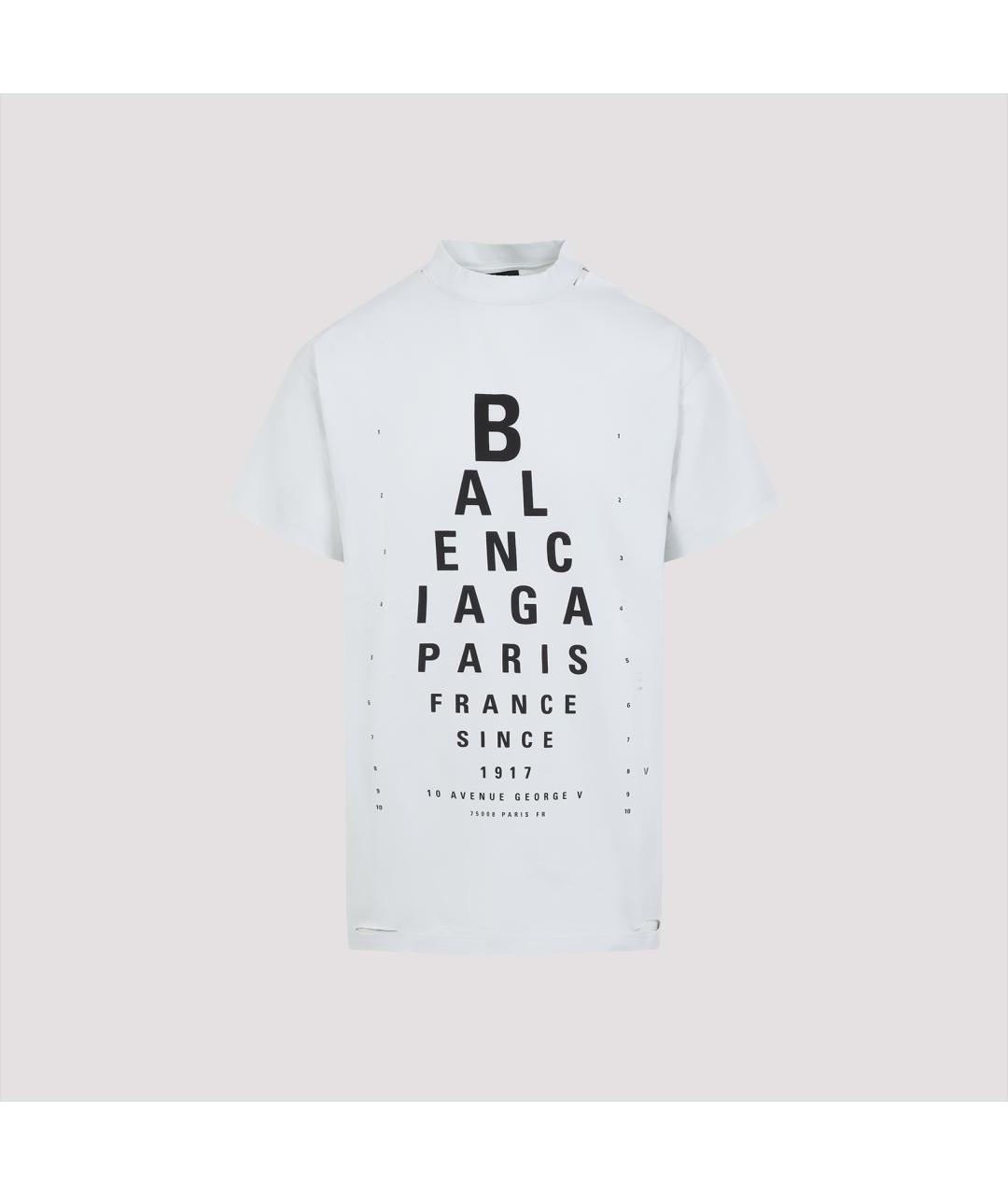 BALENCIAGA Белая хлопковая футболка, фото 2