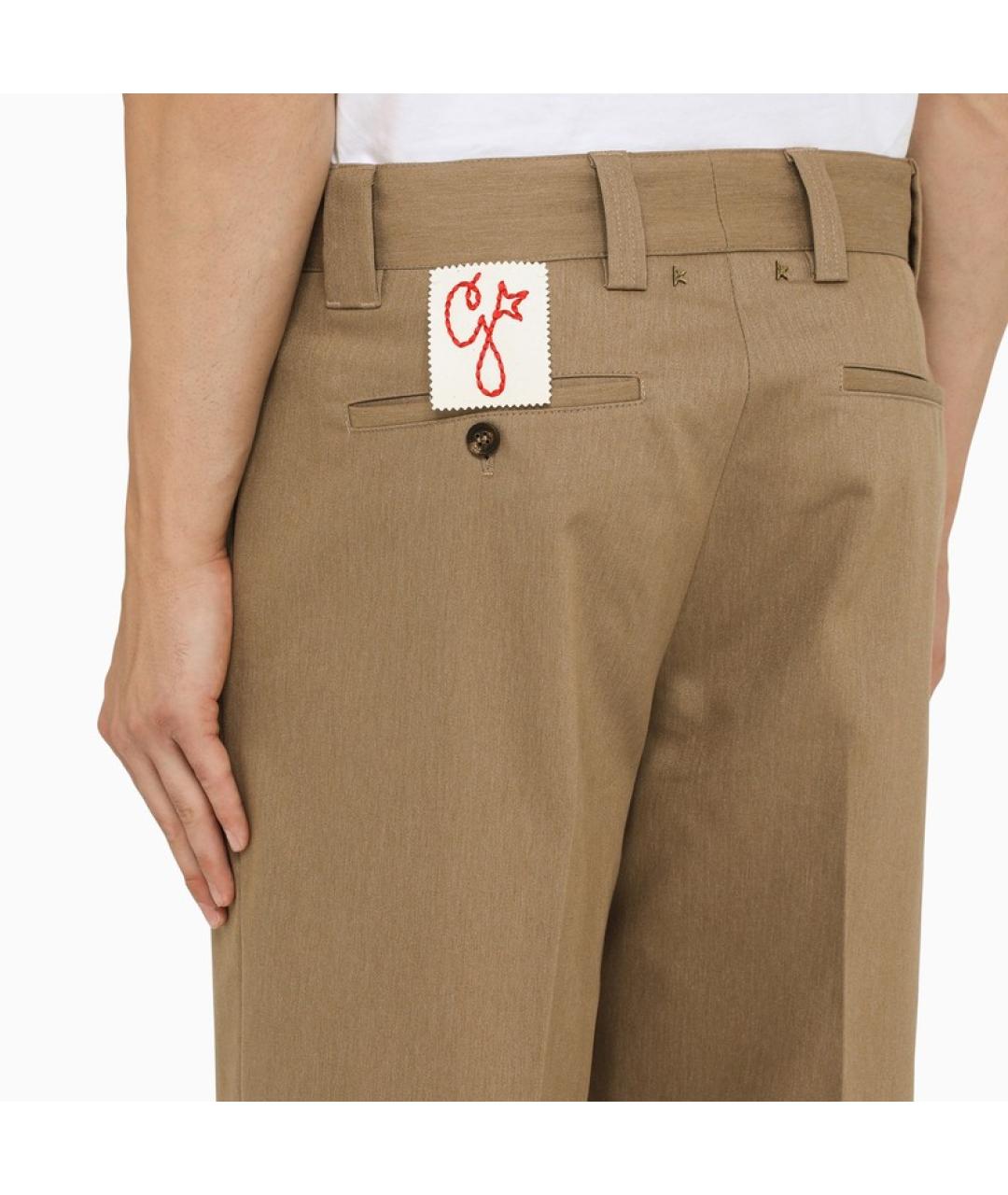 GOLDEN GOOSE DELUXE BRAND Бежевые полиэстеровые повседневные брюки, фото 5