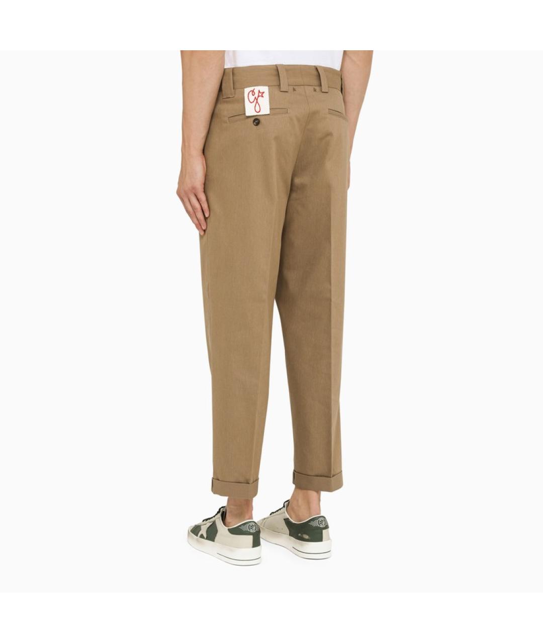 GOLDEN GOOSE DELUXE BRAND Бежевые полиэстеровые повседневные брюки, фото 4