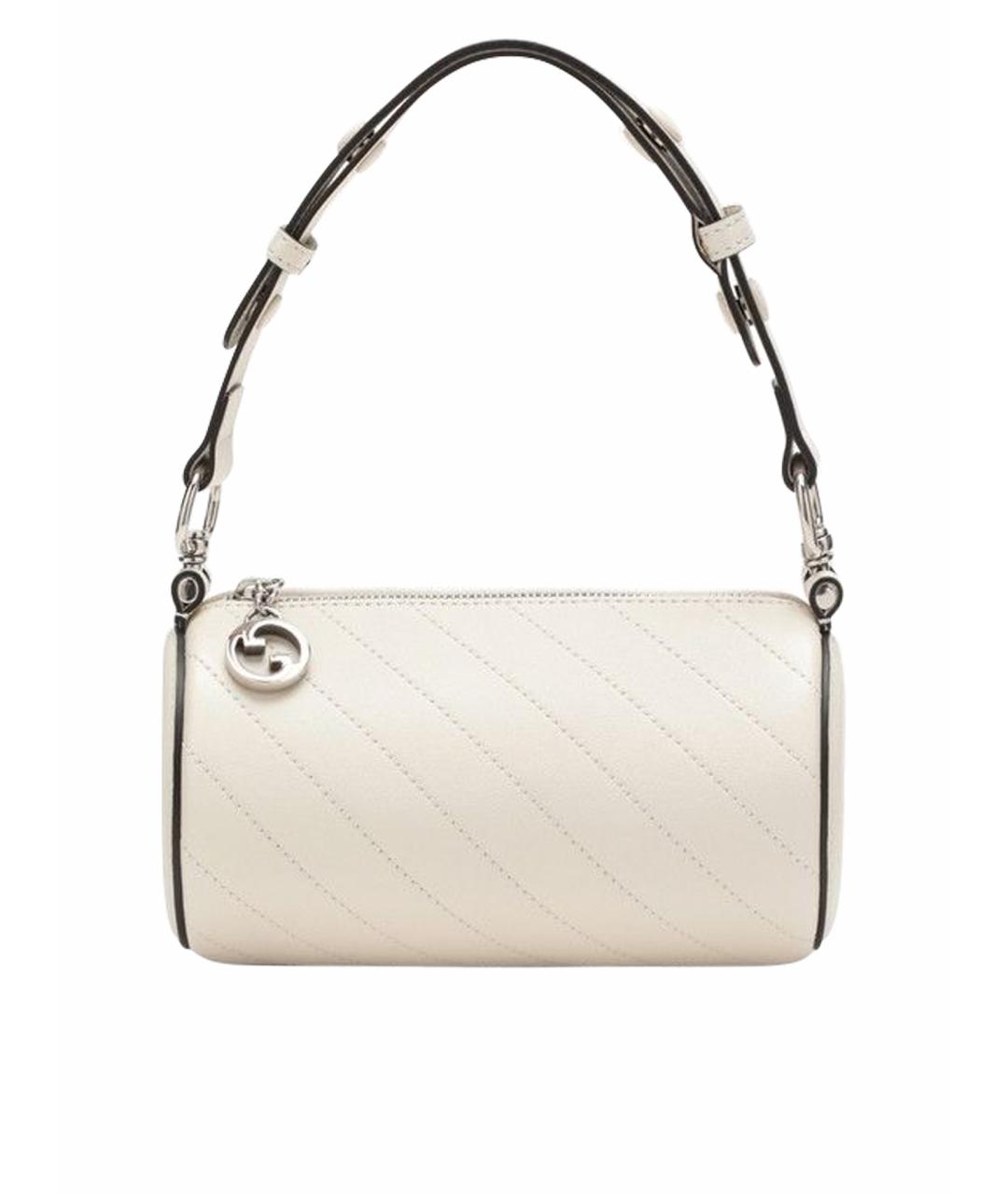 GUCCI Белая кожаная сумка с короткими ручками, фото 1