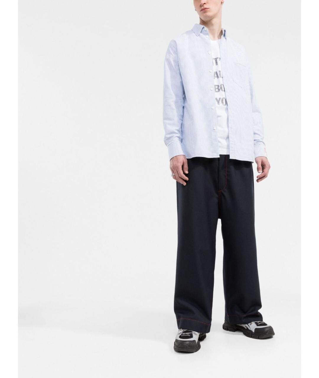 GOLDEN GOOSE DELUXE BRAND Голубая хлопковая кэжуал рубашка, фото 2