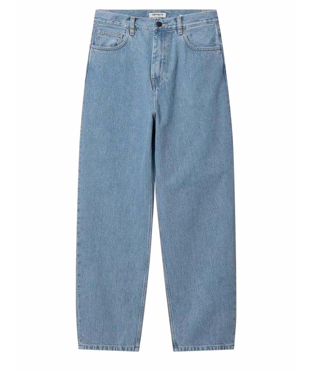 CARHARTT WIP Голубые хлопковые прямые джинсы, фото 3