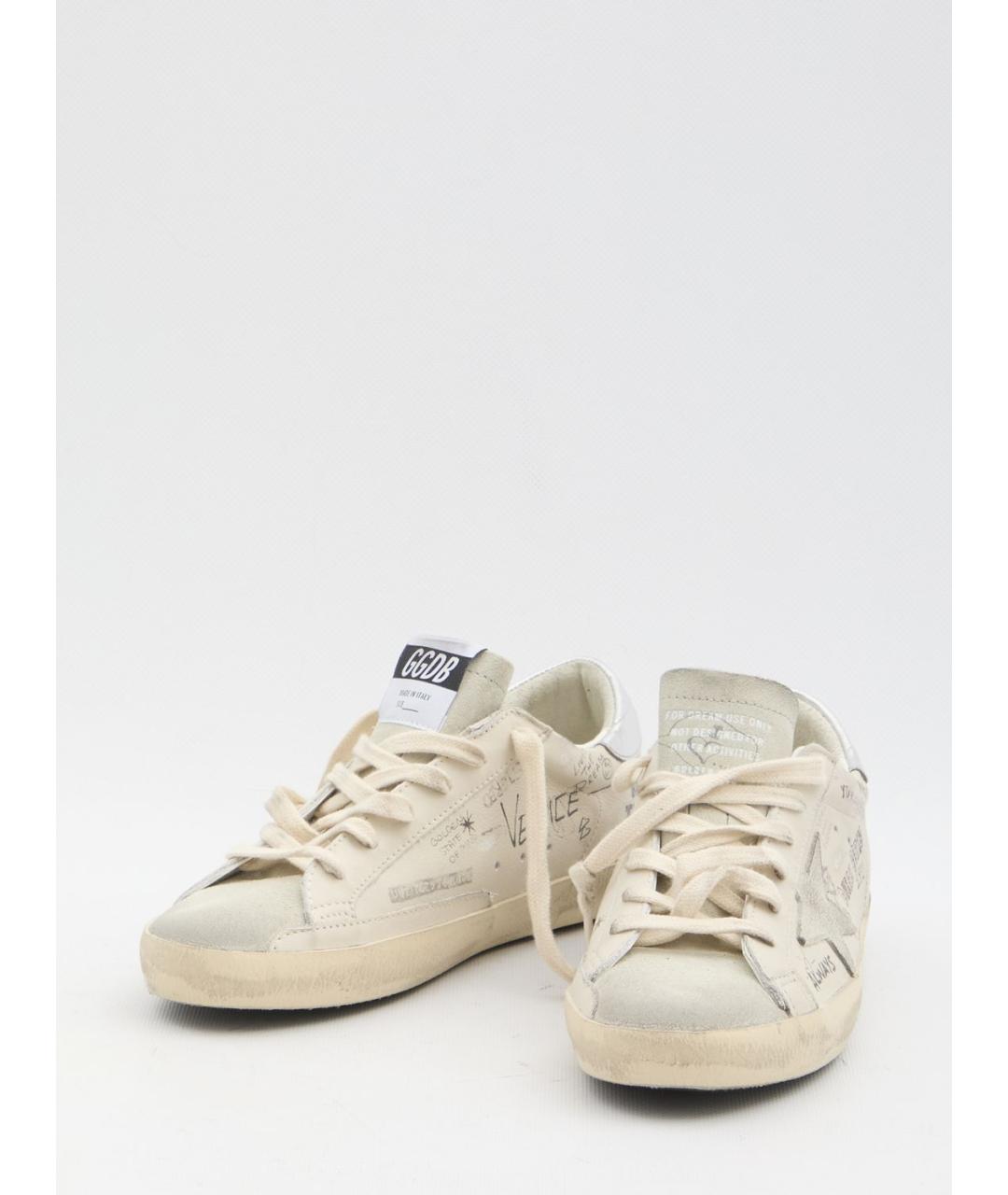 GOLDEN GOOSE DELUXE BRAND Бежевые кожаные кеды, фото 2
