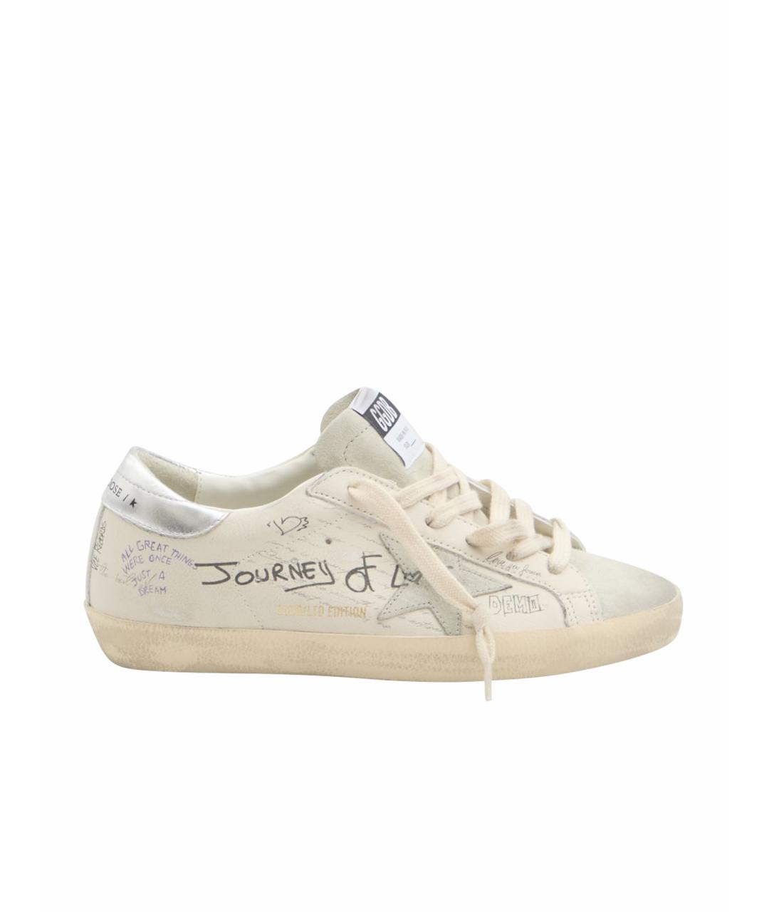 GOLDEN GOOSE DELUXE BRAND Бежевые кожаные кеды, фото 1