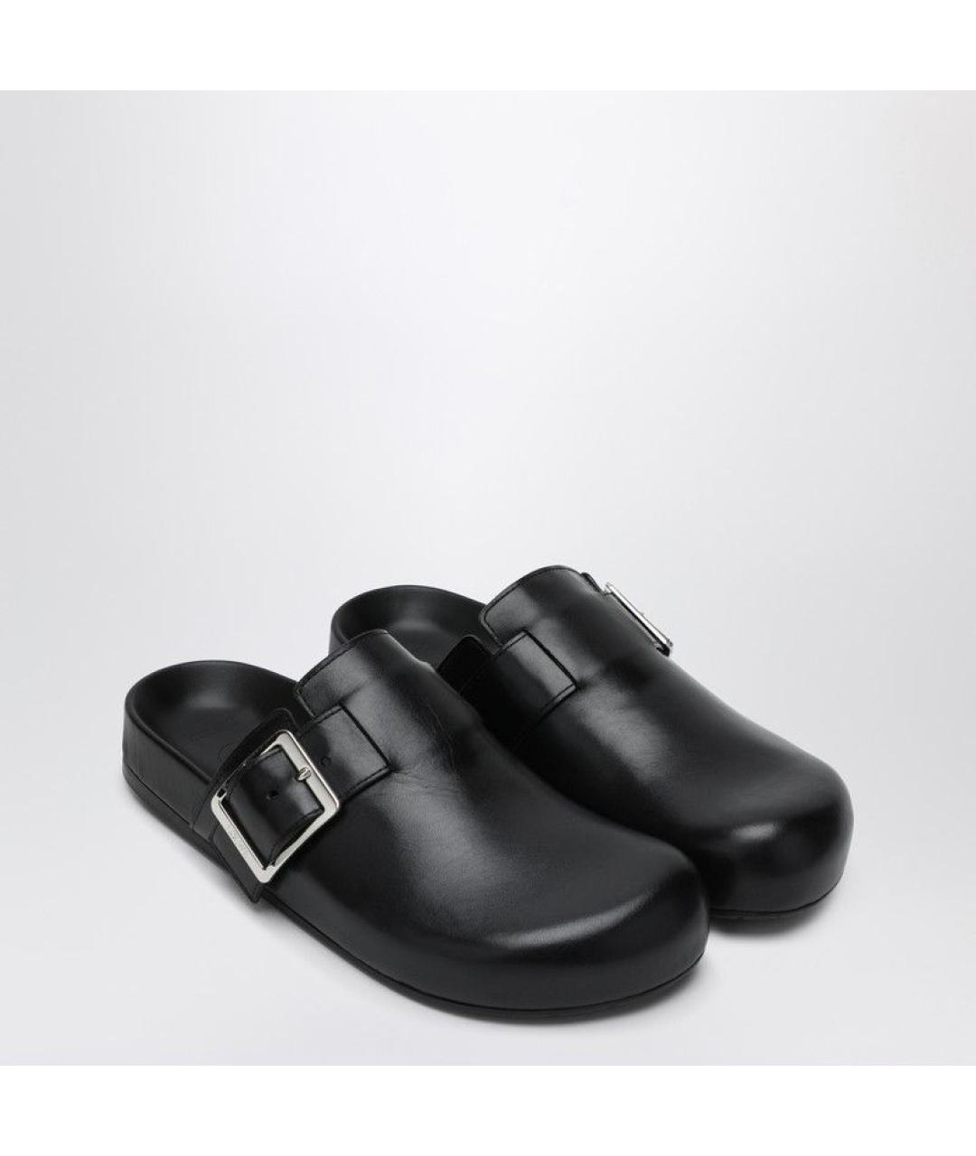 LOEWE Черные кожаные сабо, фото 2