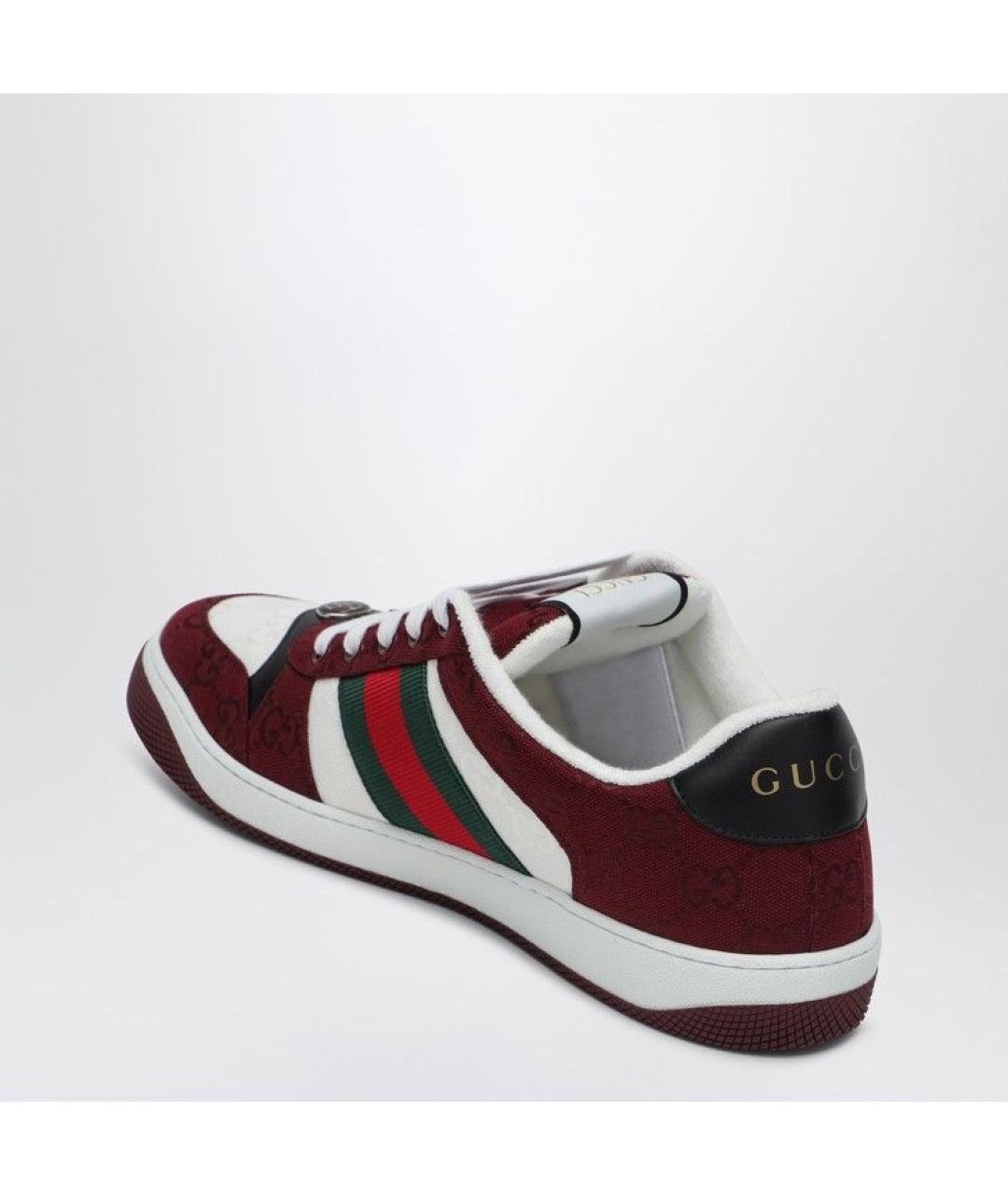 GUCCI Красные низкие кроссовки / кеды, фото 3