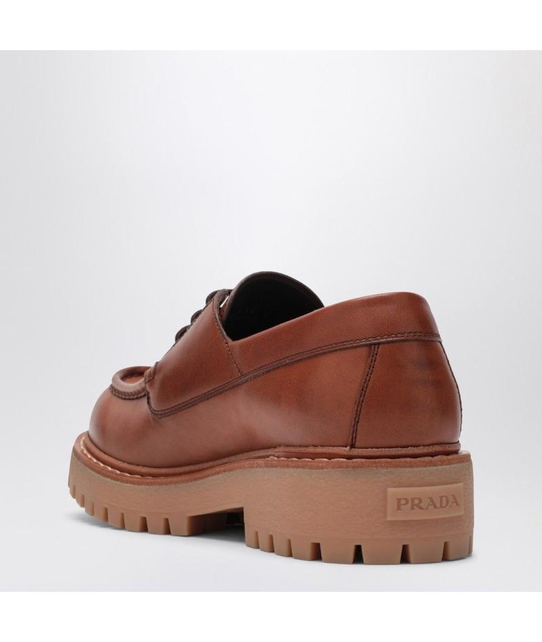 PRADA Коричневые кожаные лоферы, фото 3