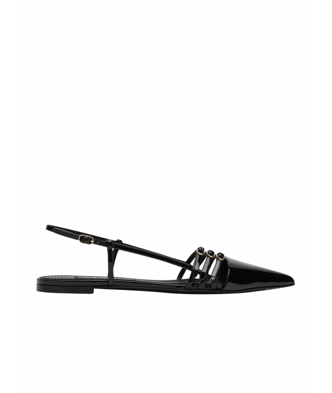 DOLCE&GABBANA Черные кожаные балетки, фото 1