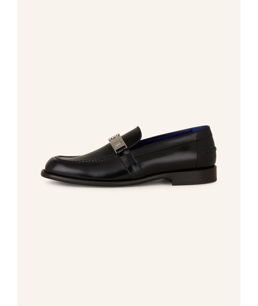 BURBERRY Черные кожаные лоферы, фото 6