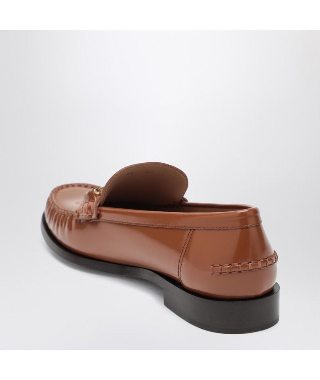 FERRAGAMO Коричневые кожаные лоферы, фото 3