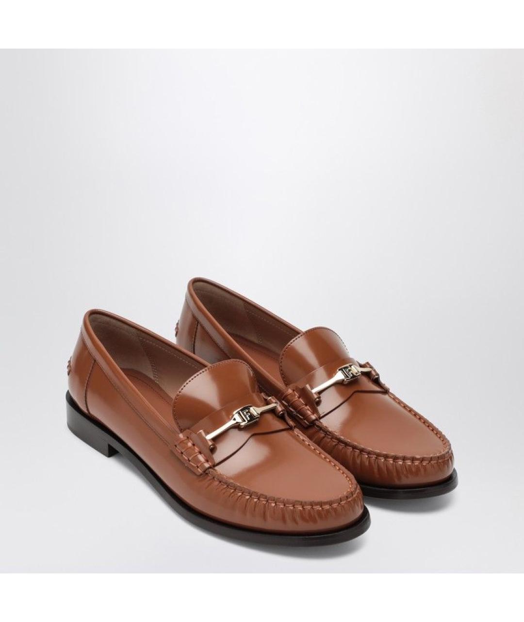 FERRAGAMO Коричневые кожаные лоферы, фото 2