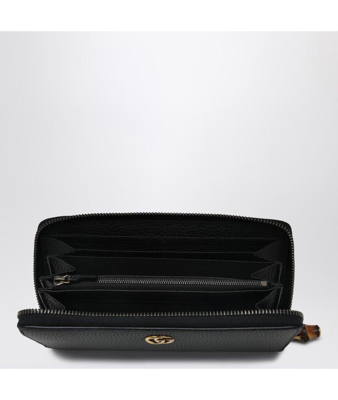 GUCCI Черный кожаный кошелек, фото 2