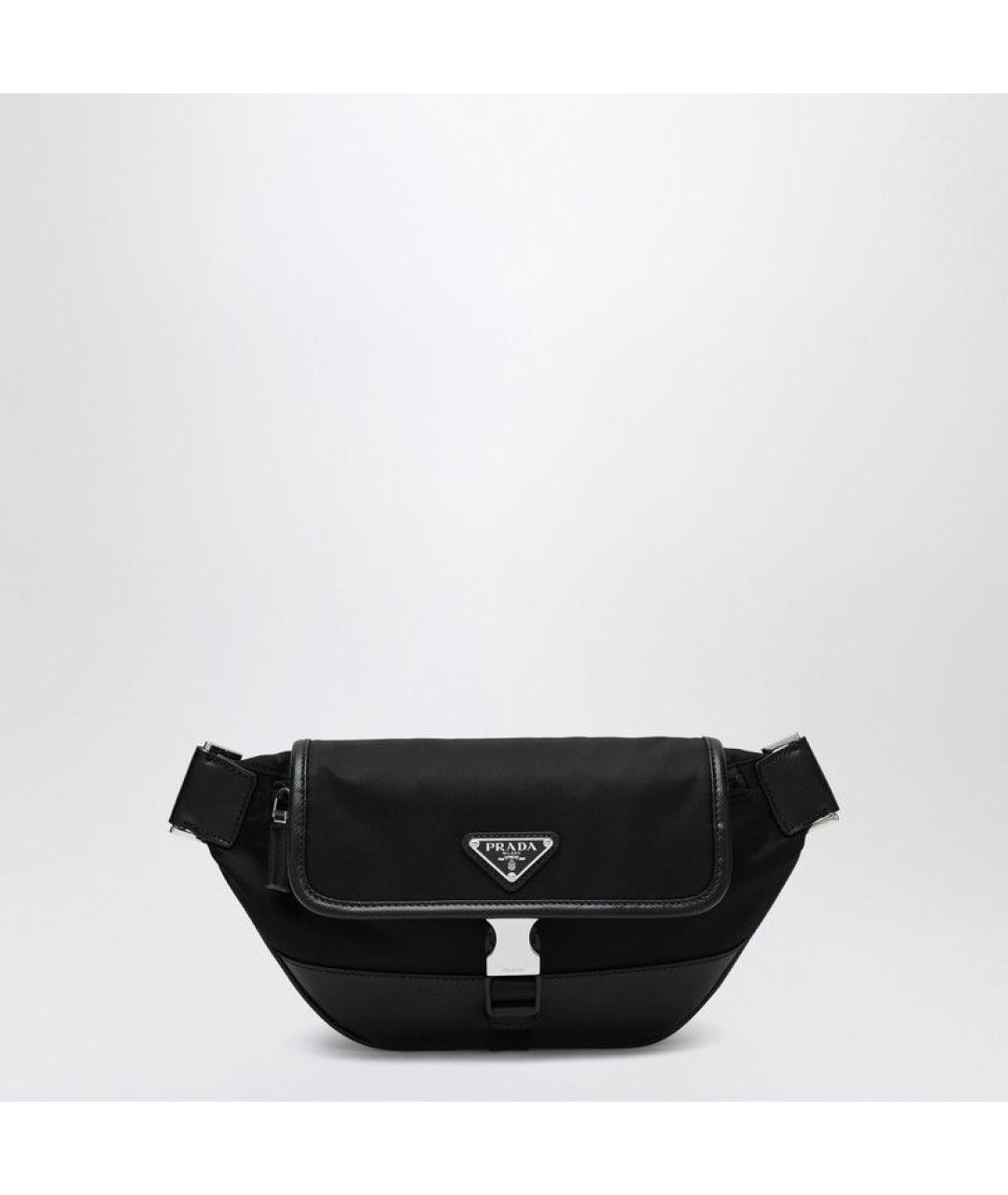 PRADA Черная синтетическая поясная сумка, фото 3