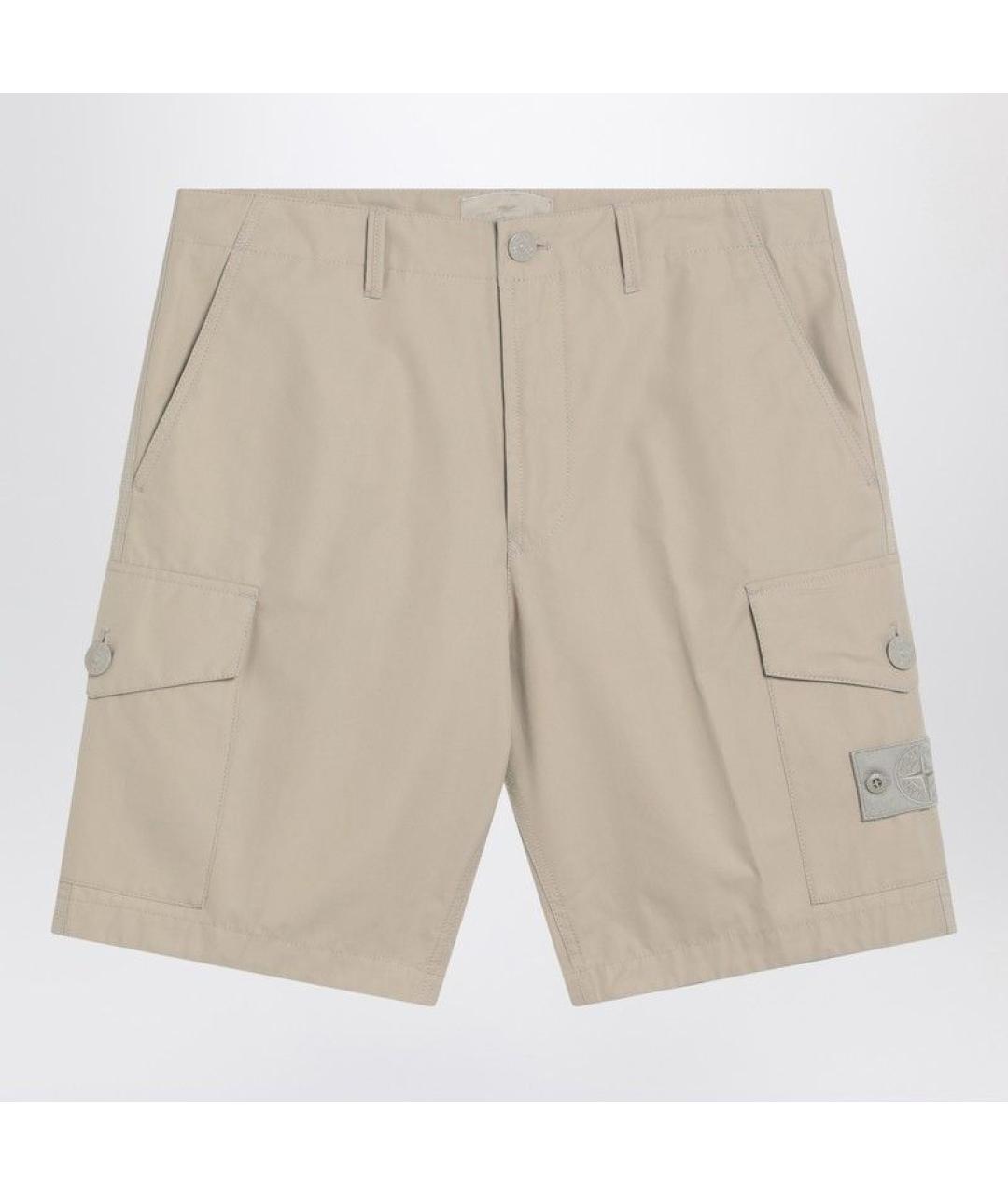 STONE ISLAND Бежевые хлопковые шорты, фото 1