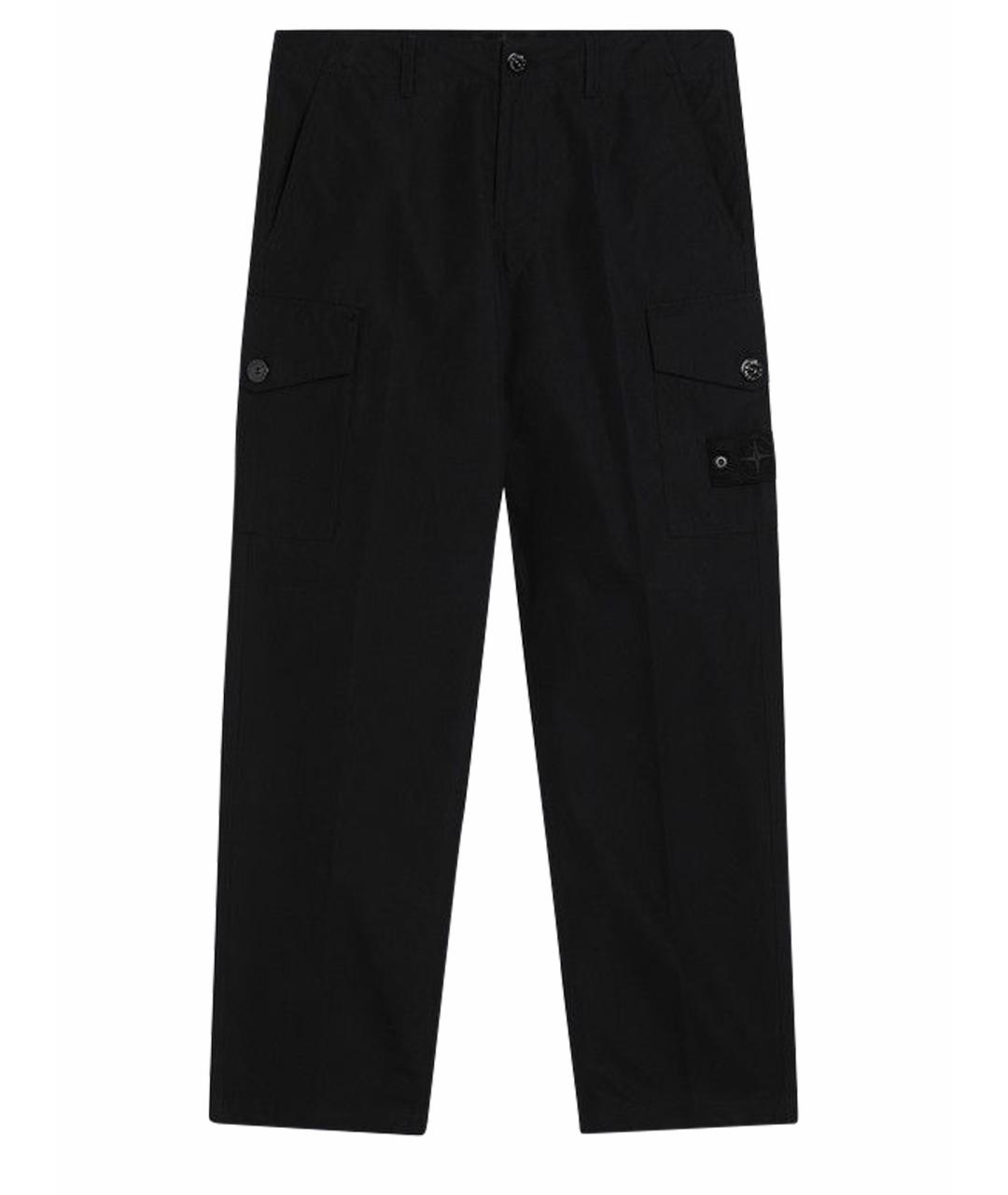 STONE ISLAND Черные хлопковые прямые джинсы, фото 1