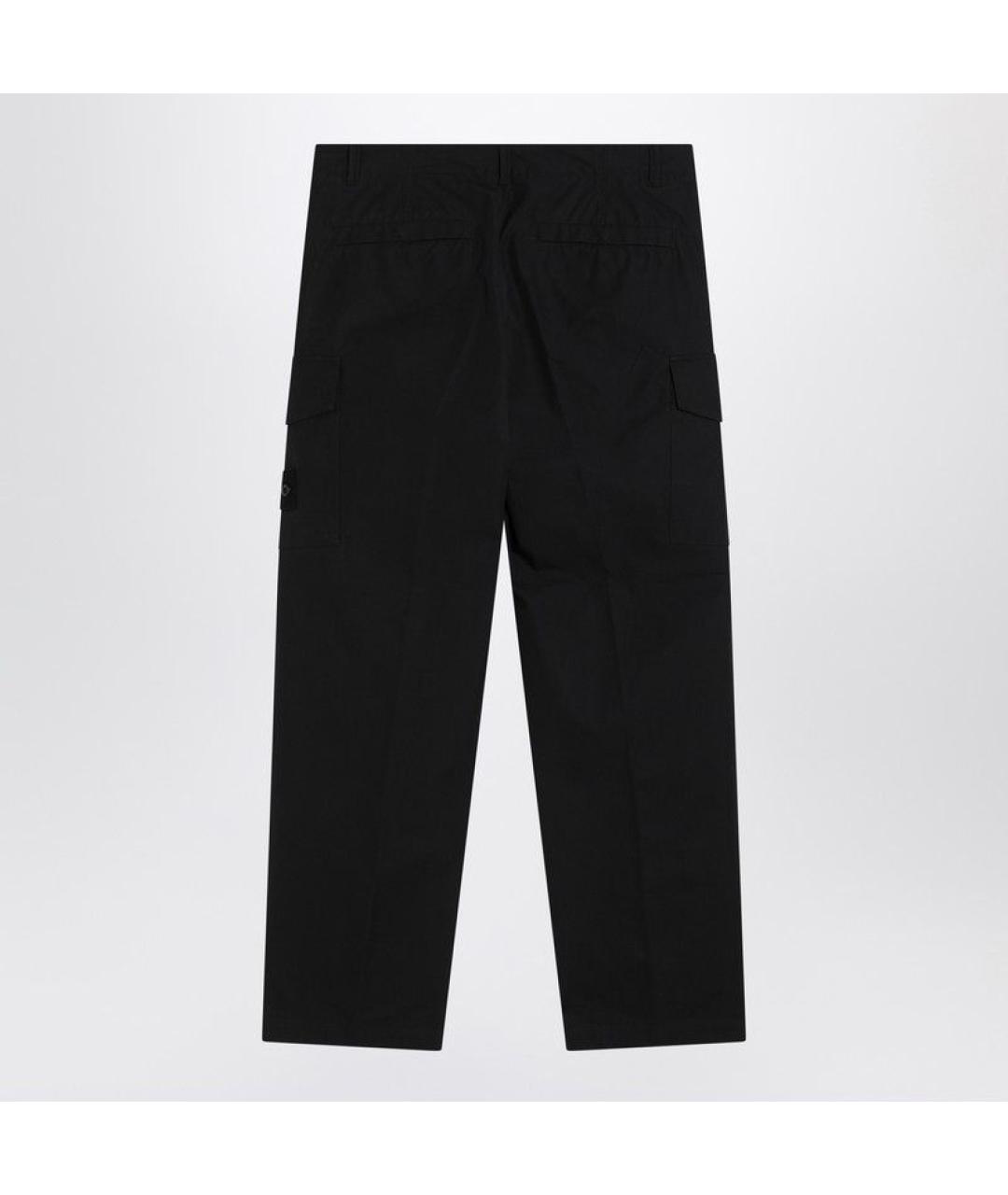 STONE ISLAND Черные хлопковые прямые джинсы, фото 2