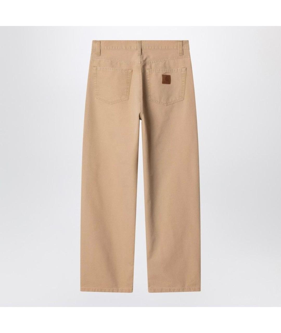 CARHARTT WIP Бежевые хлопковые повседневные брюки, фото 2