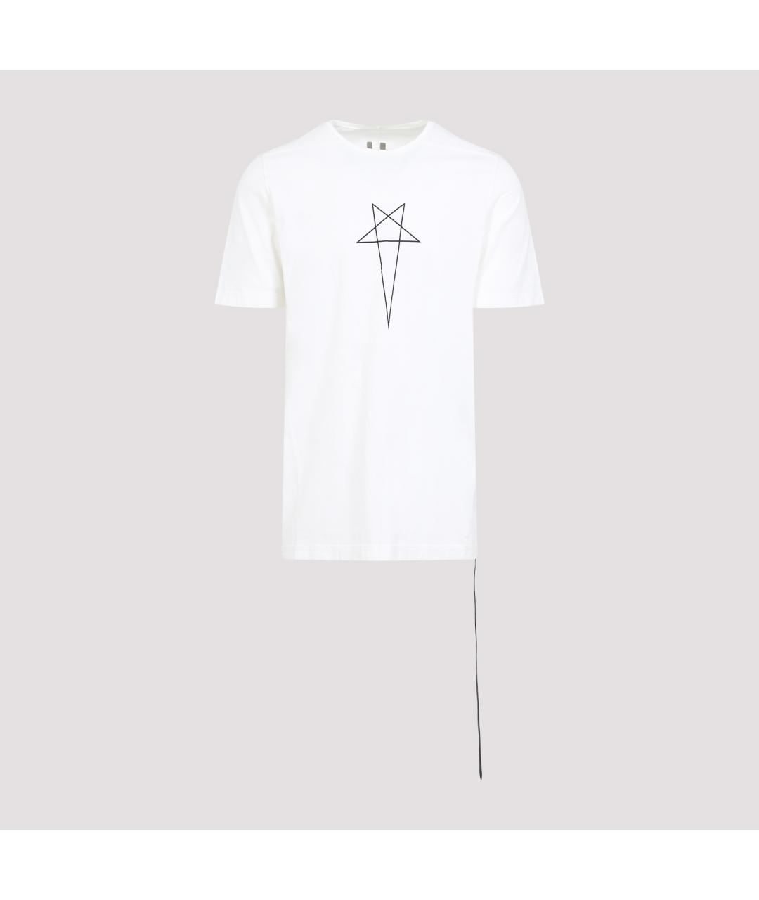 RICK OWENS DRKSHDW Белая хлопковая футболка, фото 2