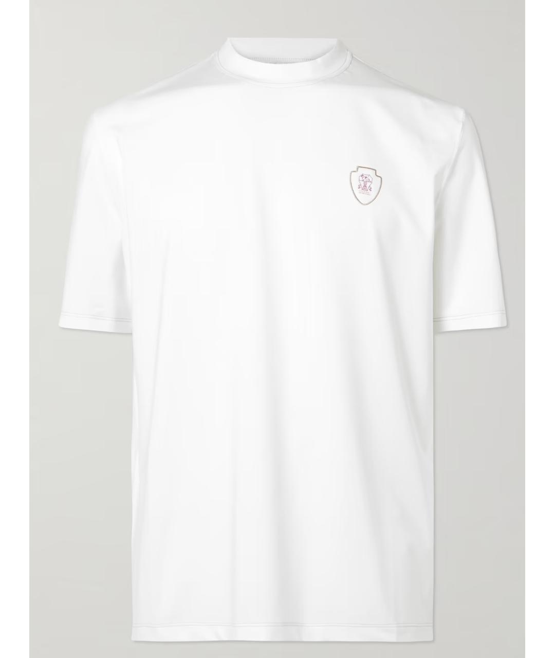 BRUNELLO CUCINELLI Белая синтетическая футболка, фото 4