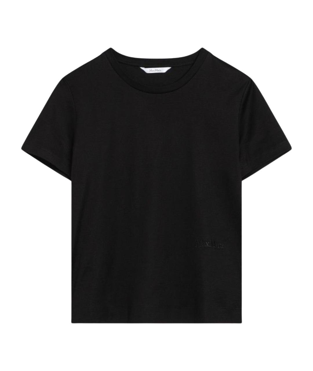 MAX MARA Черная хлопковая футболка, фото 1