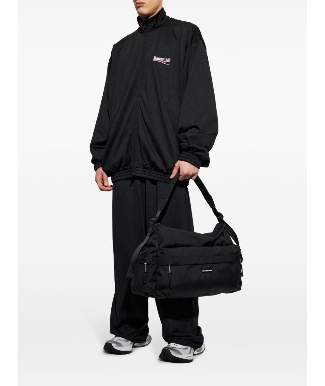 BALENCIAGA Черные полиэстеровые повседневные брюки, фото 2