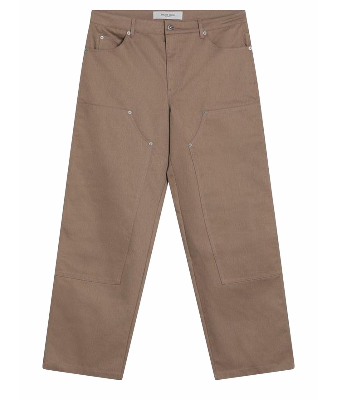 GOLDEN GOOSE DELUXE BRAND Бежевые хлопковые прямые джинсы, фото 1