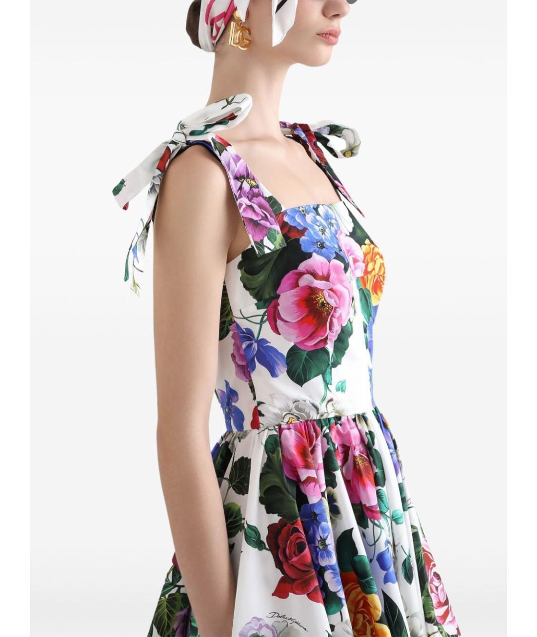 DOLCE&GABBANA Мульти хлопковое повседневное платье, фото 3