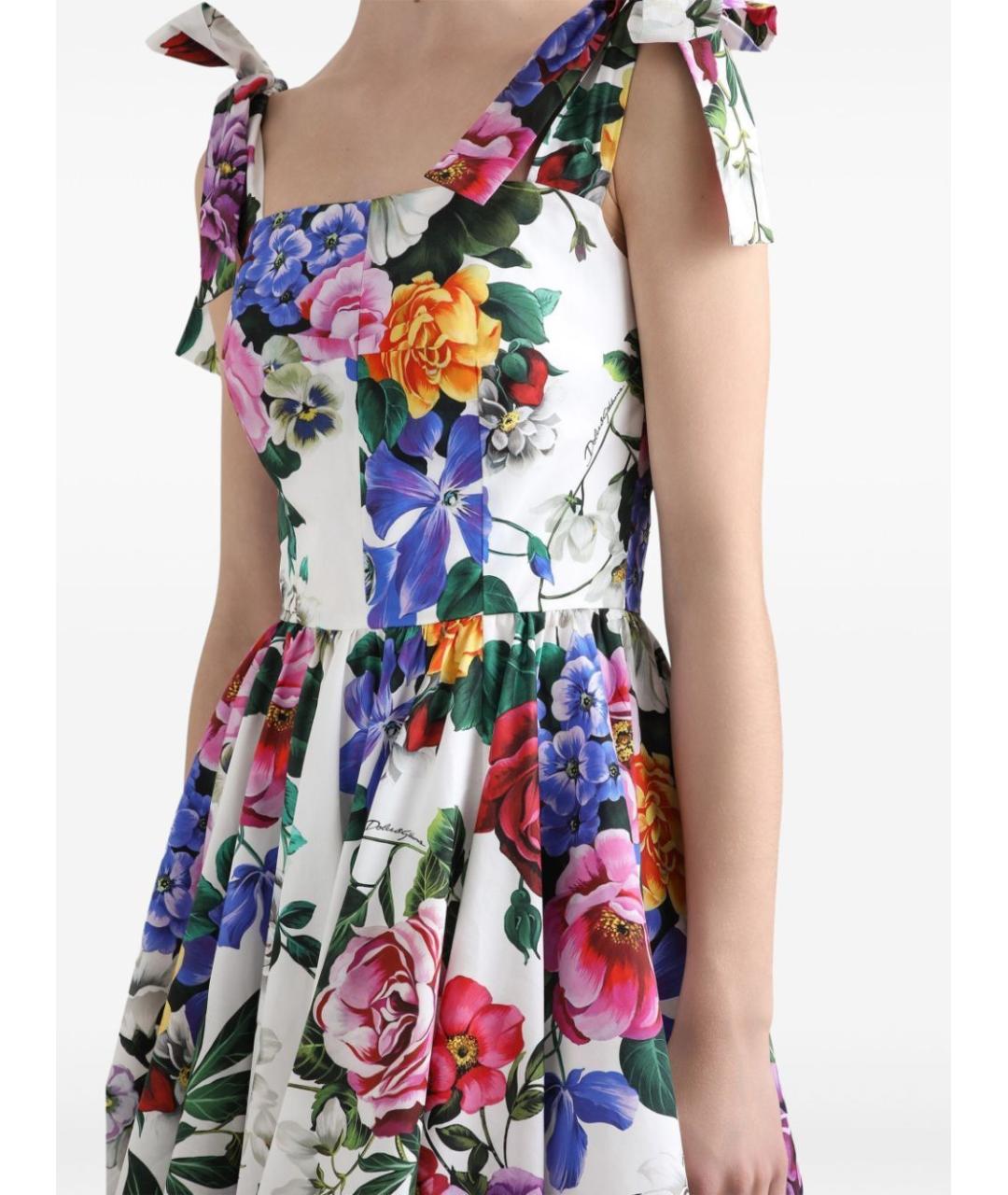 DOLCE&GABBANA Мульти хлопковое повседневное платье, фото 4