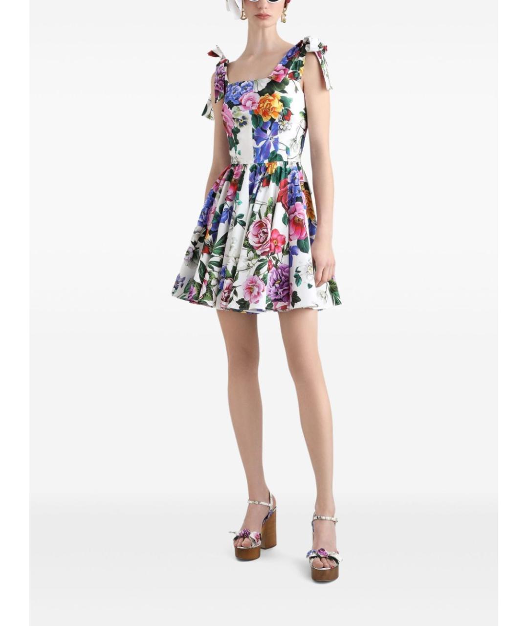 DOLCE&GABBANA Мульти хлопковое повседневное платье, фото 5