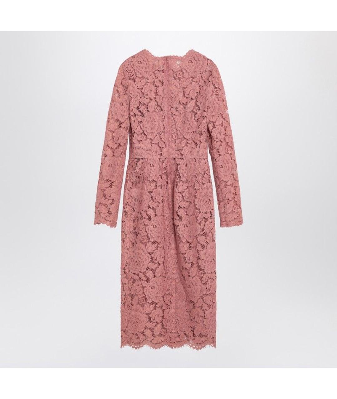 DOLCE&GABBANA Розовое хлопковое повседневное платье, фото 2