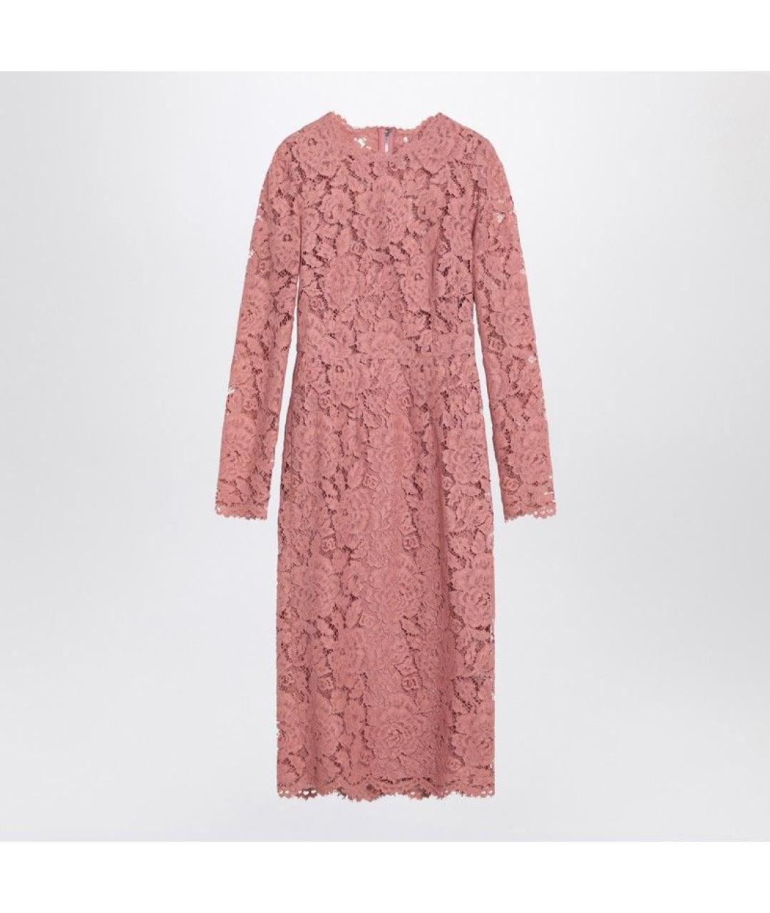 DOLCE&GABBANA Розовое хлопковое повседневное платье, фото 3
