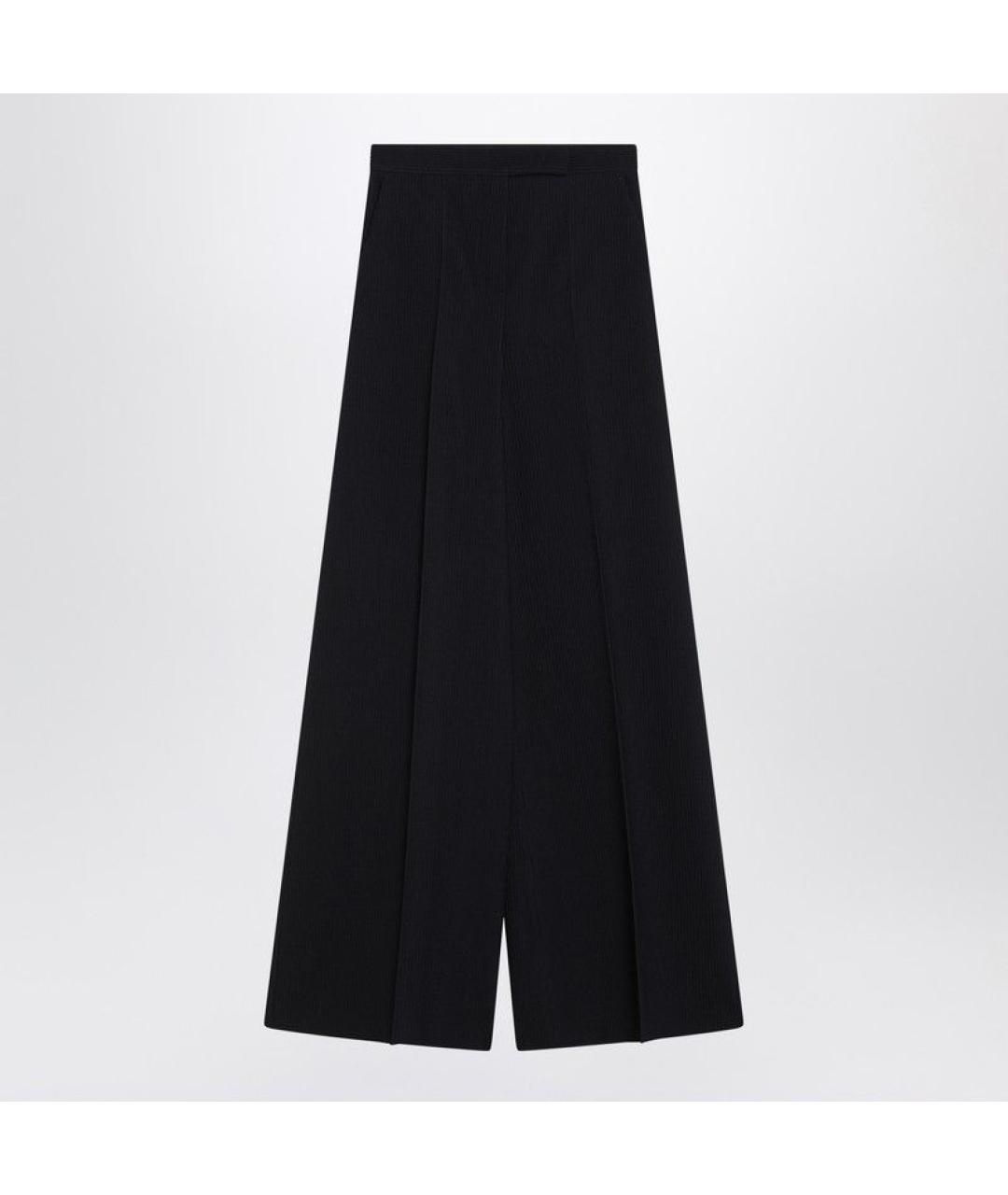 MAX MARA Темно-синие шерстяные брюки широкие, фото 3