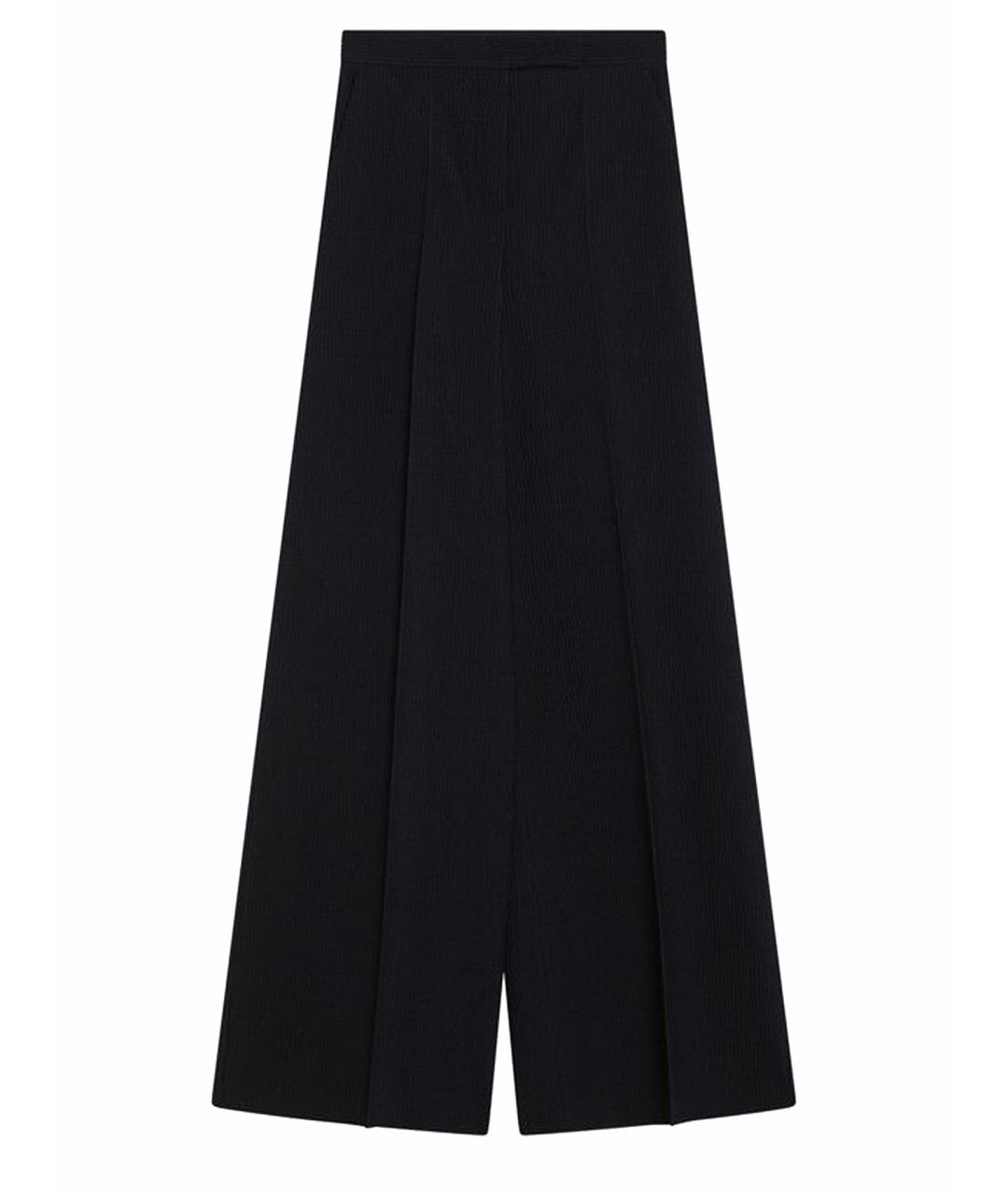 MAX MARA Темно-синие шерстяные брюки широкие, фото 1
