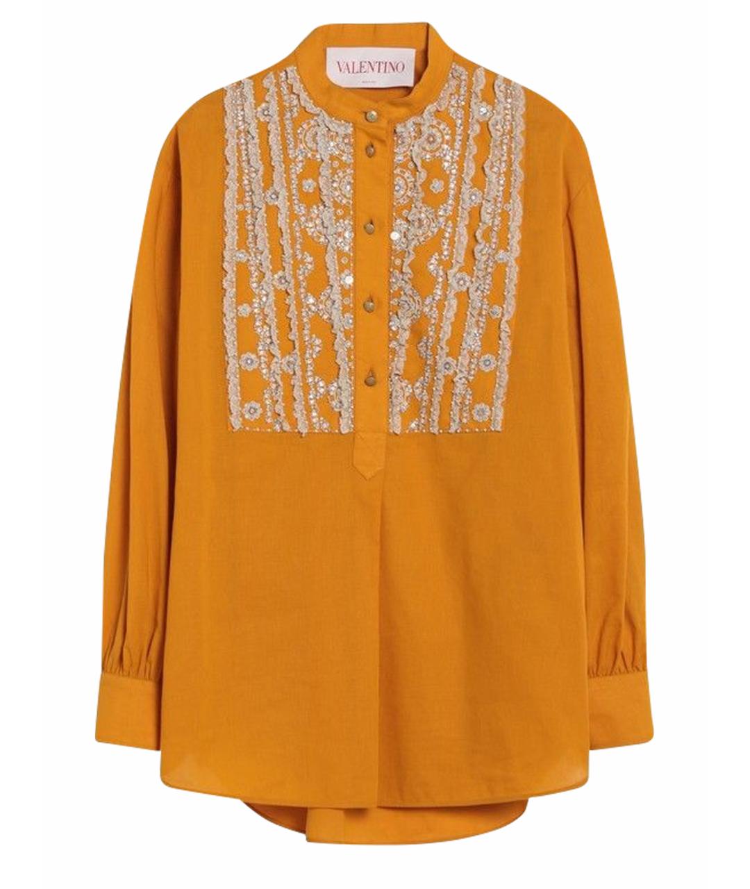 VALENTINO Желтая хлопковая рубашка, фото 1