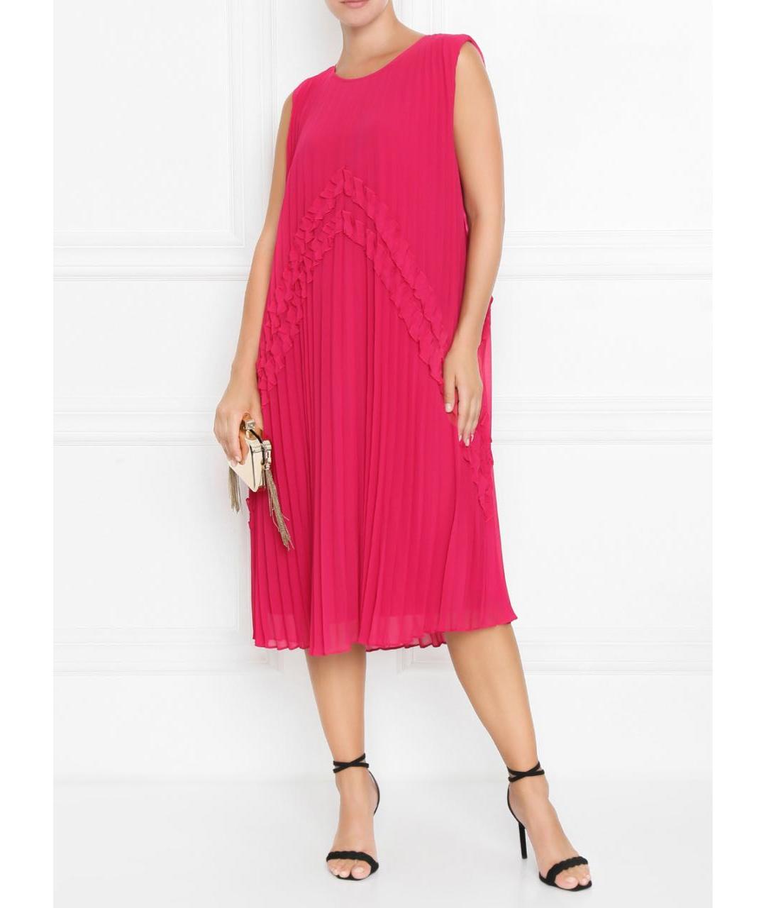 MAX MARA Розовое полиэстеровое повседневное платье, фото 5