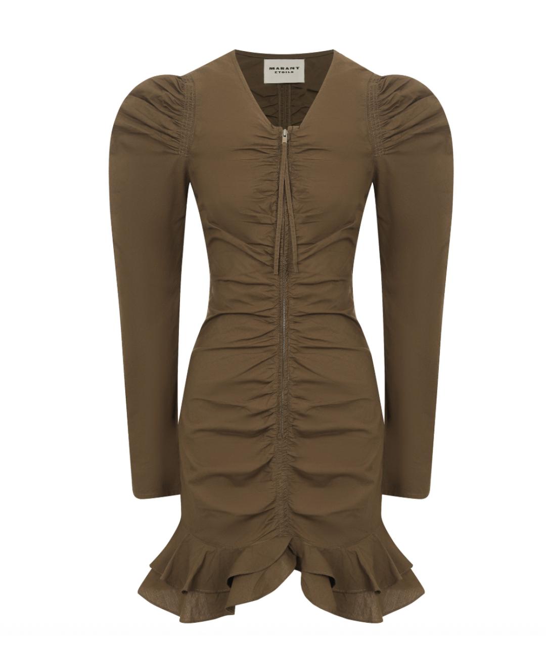 ISABEL MARANT ETOILE Хаки хлопковое повседневное платье, фото 1