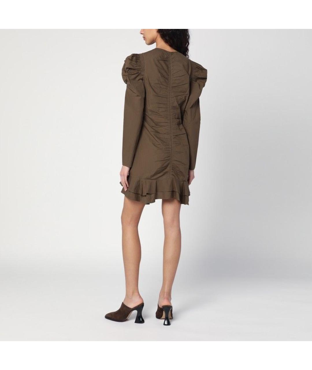 ISABEL MARANT ETOILE Хаки хлопковое повседневное платье, фото 3
