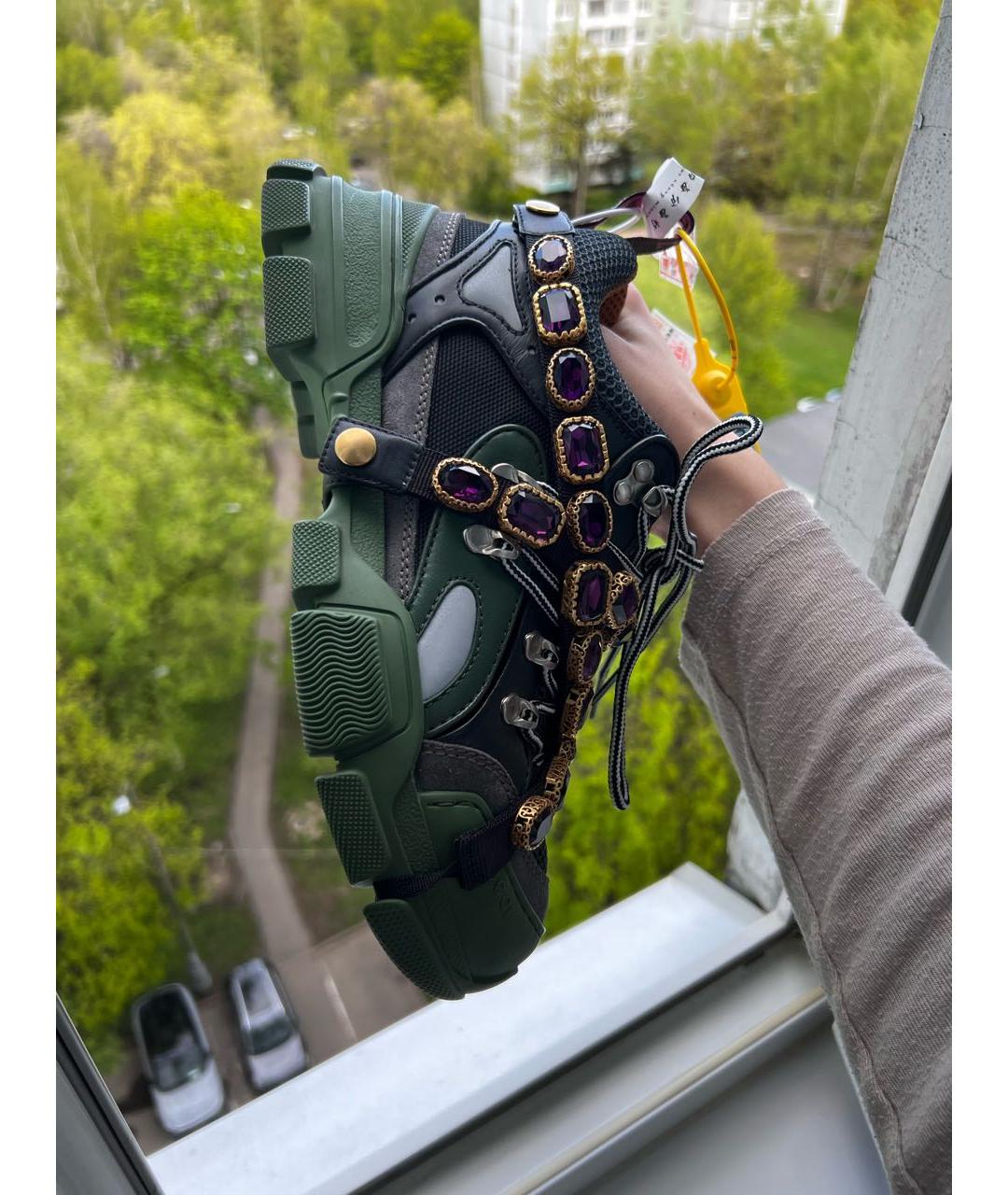 GUCCI Мульти кожаные кроссовки, фото 5